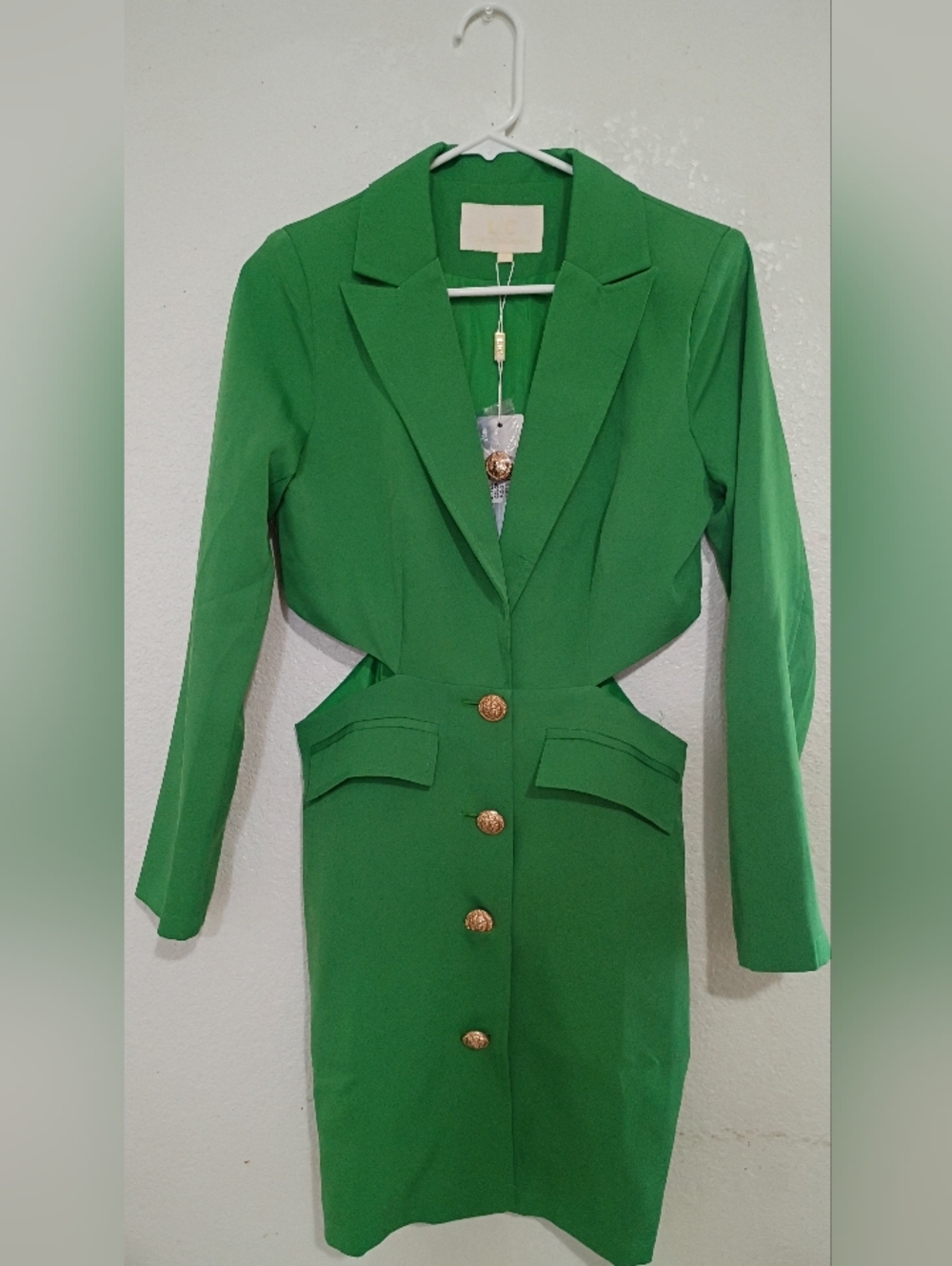 Green Cutout Blazer Dress
